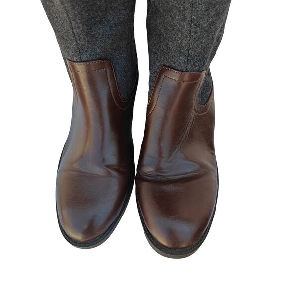 Tommy Hilfiger Brown Leather & Wool Tall Boots Size 8M - Picture 3 of 5